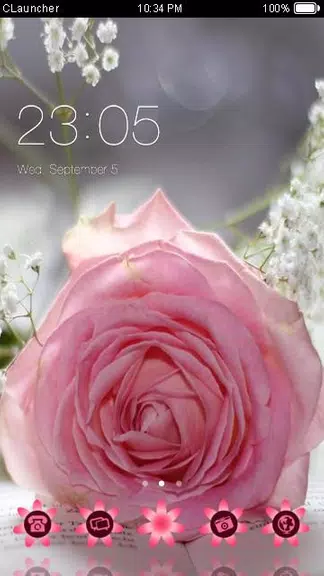 Pretty Pink Rose Theme ภาพหน้าจอ 0