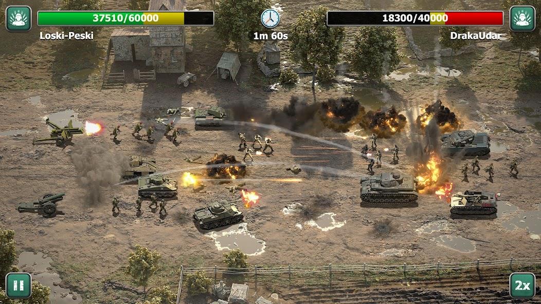 Heroes of War: Idle army game Mod Schermafbeelding 3