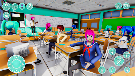 Anime Girl High School Life 3D Ekran Görüntüsü 1