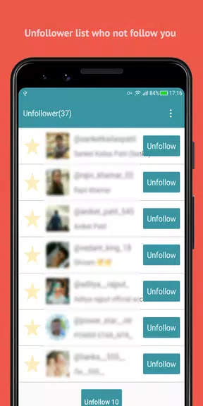 Unfollow Users Cleaner स्क्रीनशॉट 1