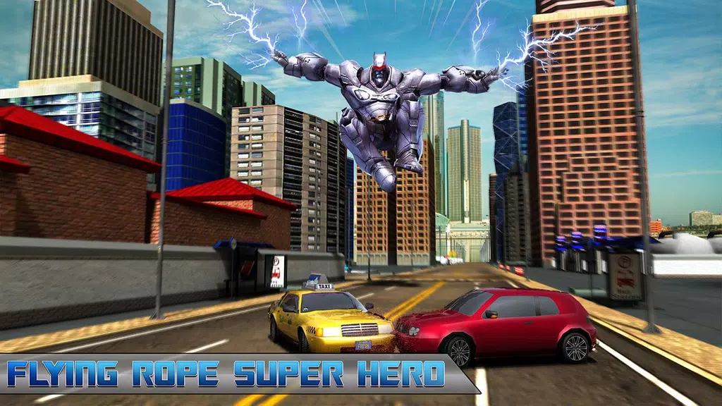 Flying Rope Hero Robot Fight Simulator Tangkapan skrin 0