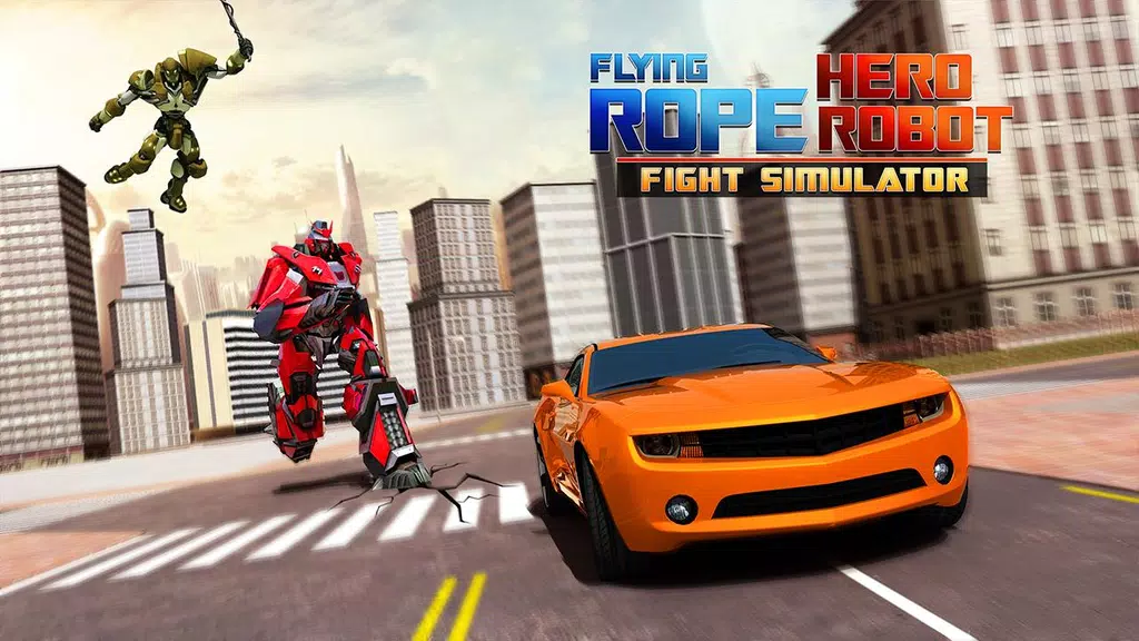 Flying Rope Hero Robot Fight Simulator Captura de pantalla 1