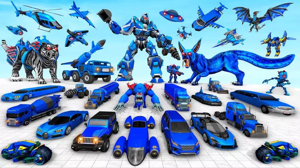 Police Tiger Robot Car Game 3d Tangkapan skrin 1