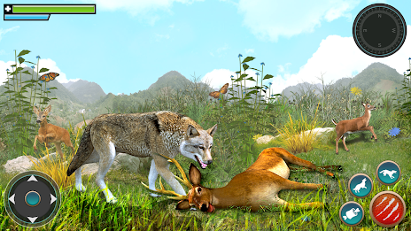 Wild Wolf Games: Animal Sim 3D Schermafbeelding 2