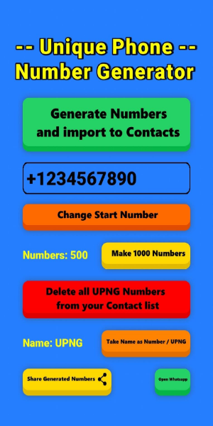 Unique Phone Number Generator Ekran Görüntüsü 1