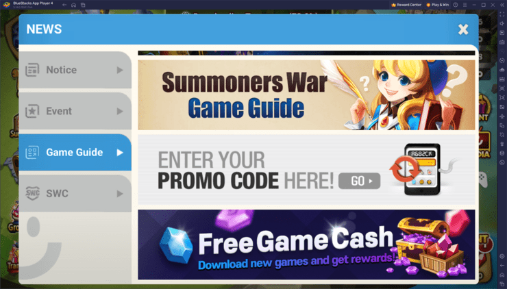 Summoners War – Redeem Code Instructions