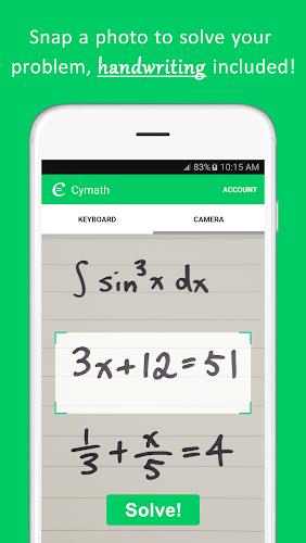 Cymath - Math Problem Solver Ekran Görüntüsü 0