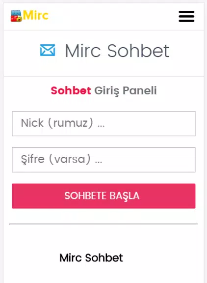 Mirc Sohbet Chat Odaları स्क्रीनशॉट 0