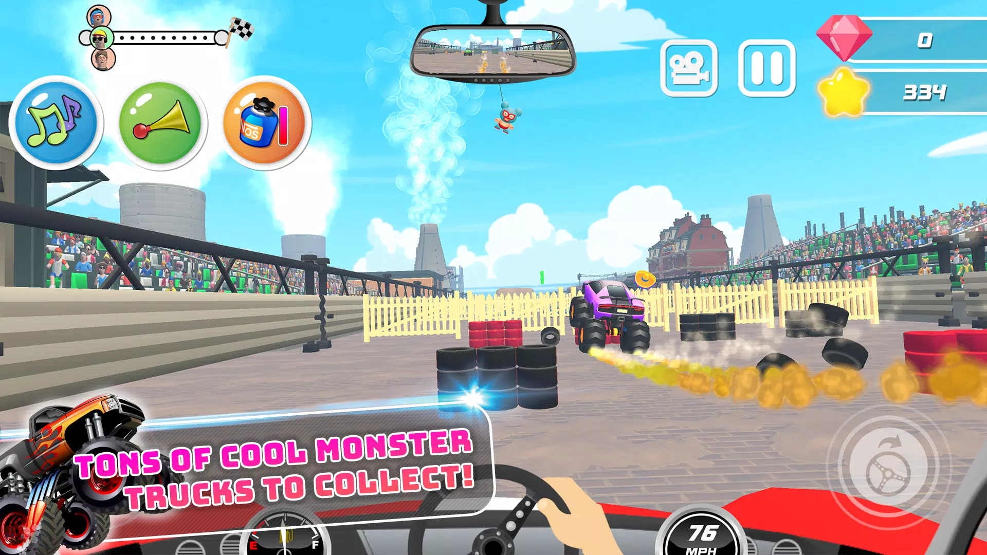 Monster Trucks Kids Race Game Ảnh chụp màn hình 1