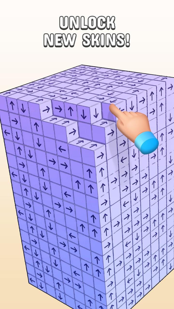 Tap to Unblock 3d Cube Away Скриншот 3