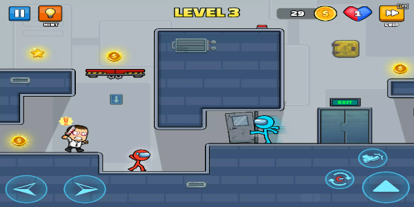 Red Blue Stickmen: Escape Game應用截圖第0張