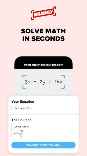 Brainly – Homework Math Solver Zrzut ekranu 1