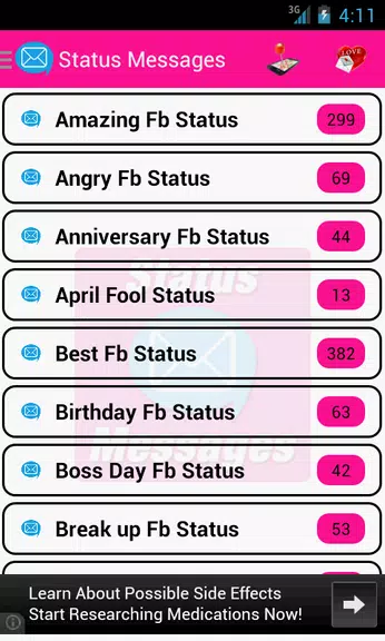 Schermata Status Messages 0