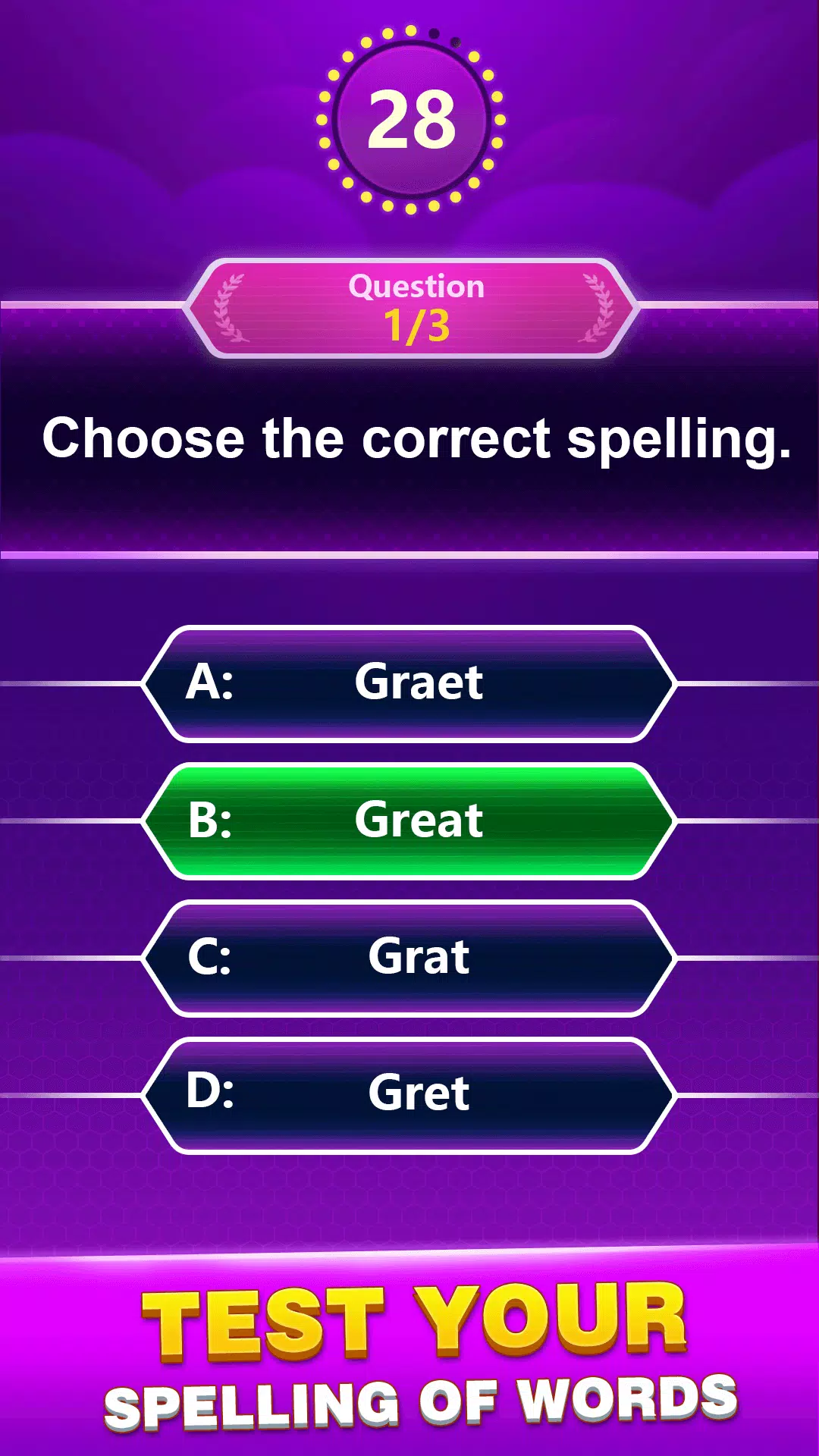 Spelling Quiz Ekran Görüntüsü 0