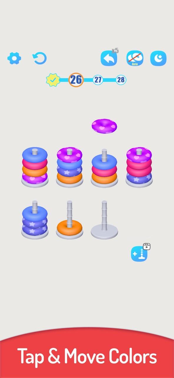 3D Color Sort Hoop Stack Ảnh chụp màn hình 0