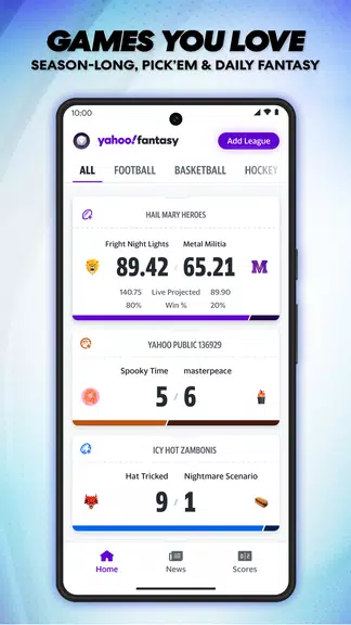 Yahoo Fantasy: Football & more 스크린샷 0