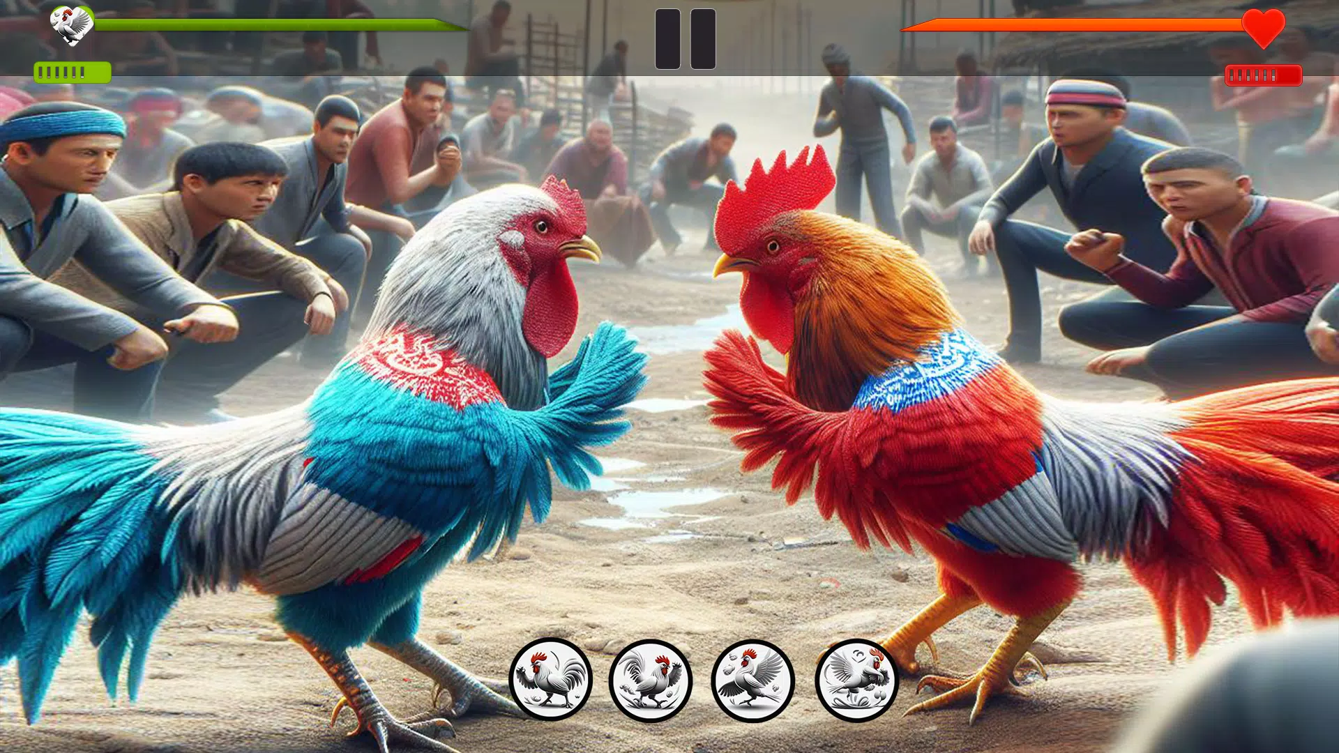 Farm Rooster Fighting Chicks 1 Captura de pantalla 0