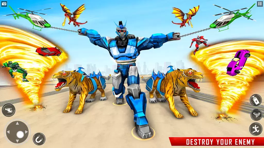 Police Tiger Robot Car Game 3d Tangkapan skrin 2