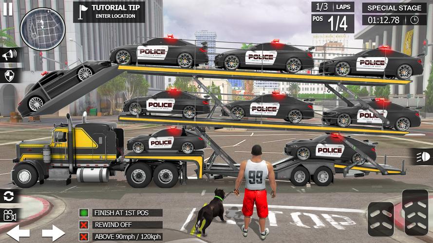 US police Cars Transport truck Schermafbeelding 3