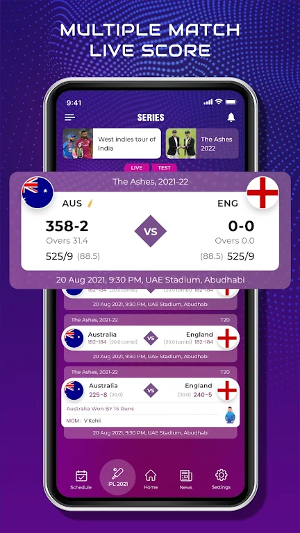 Schermata CricScore Line Guru Pro - Live 0