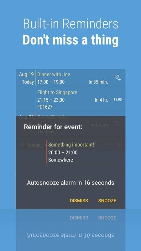 Calendar Widget: Month/Agenda Скриншот 1