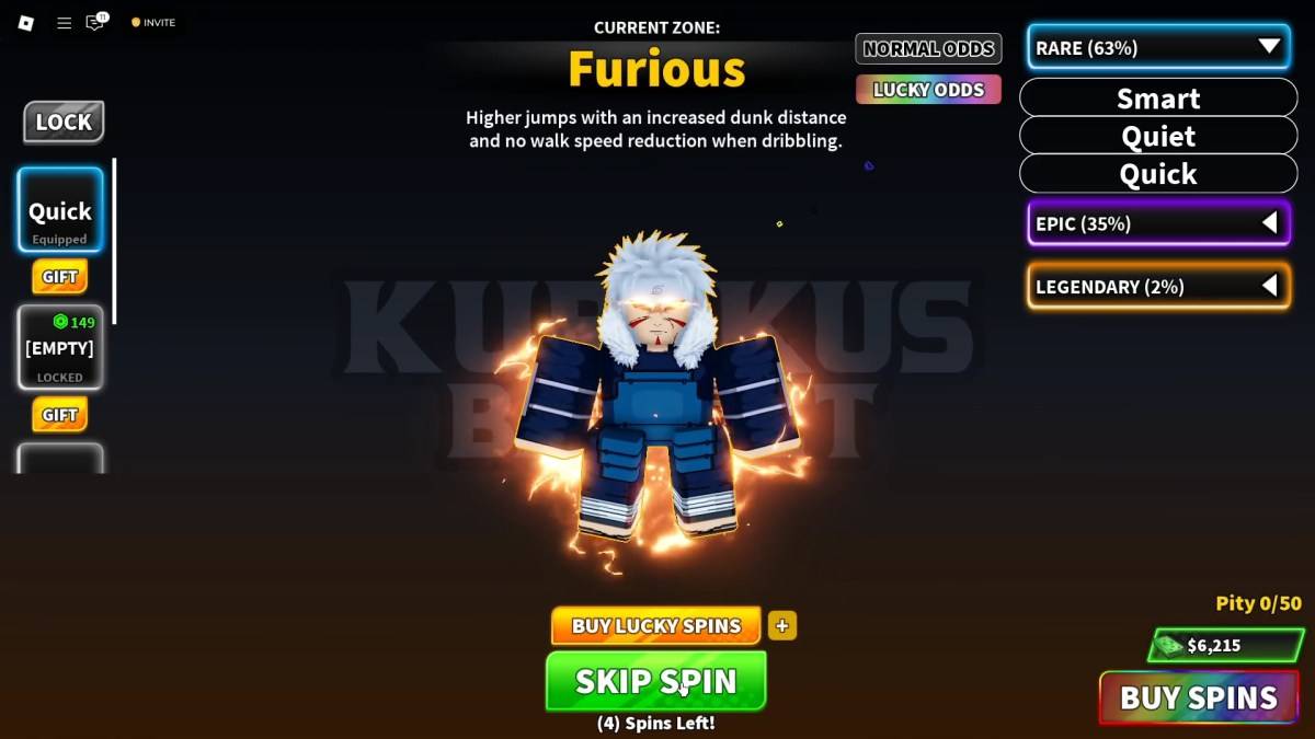 A preview of the Zone menu in Kuroko's Basket: Showdown