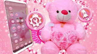 Pink Teddy Bear Theme स्क्रीनशॉट 3