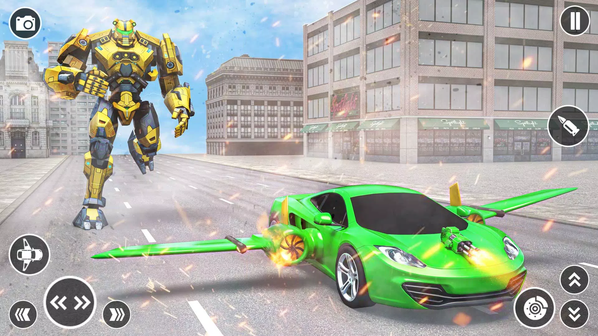Schermata Flying Car Robot Shooting Game 3