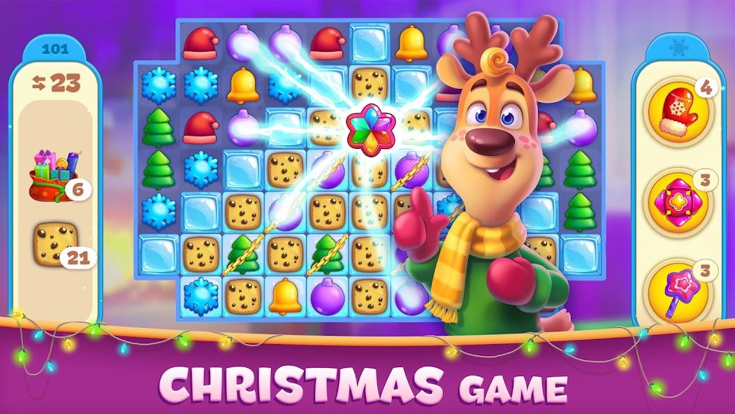 Christmas Sweeper 4 - Match-3 Mod ဖန်သားပြင်ဓာတ်ပုံ 0