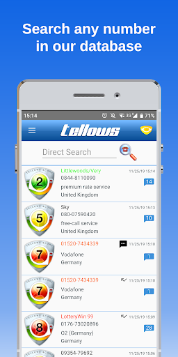 tellows - Caller ID & Bloqueo Captura de pantalla 1