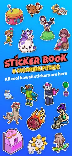 Sticker book & coloring puzzle Captura de tela 0