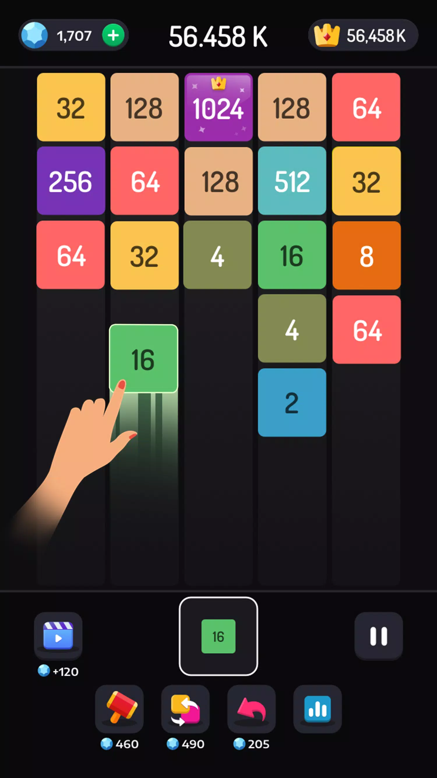 2048 Merge Games - M2 Blocks ภาพหน้าจอ 0