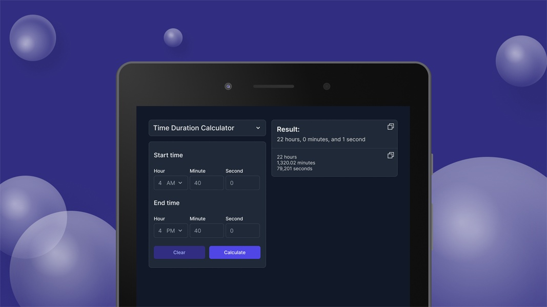 Schermata Time Duration Calculator 1