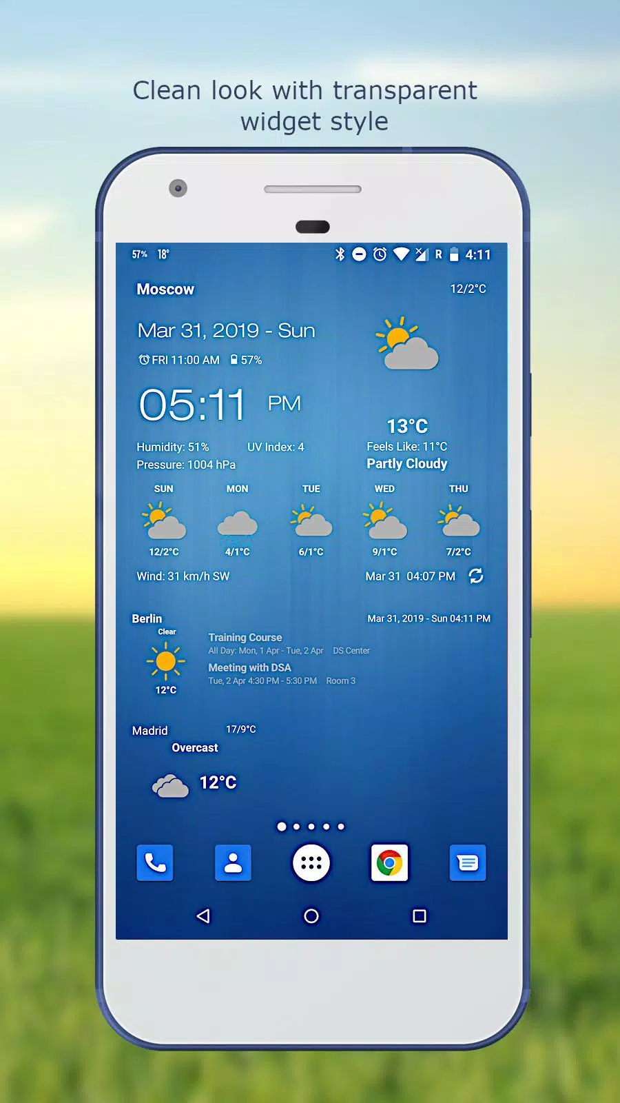 Weather & Clock Widget Ảnh chụp màn hình 2