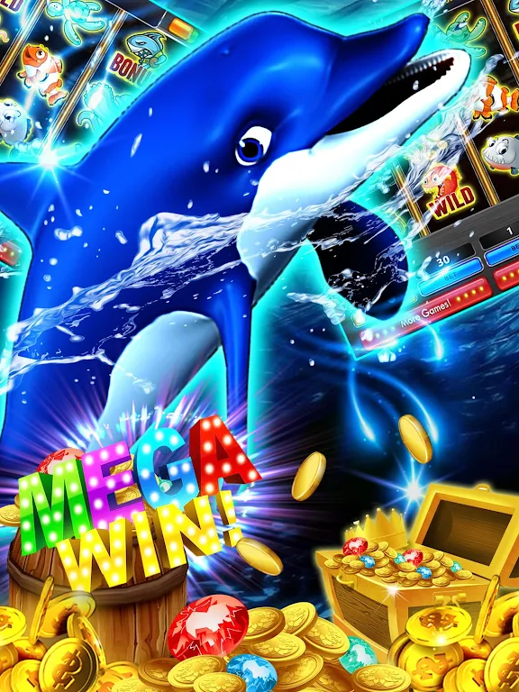 Dolphin Slots: Deluxe Pearl 스크린샷 1