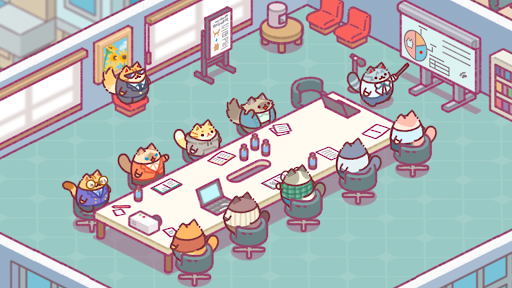 Office Cat Idle Tycoon Game Tangkapan skrin 0