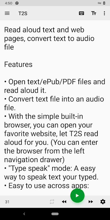 T2S: Text to Voice/Read Aloud スクリーンショット 0