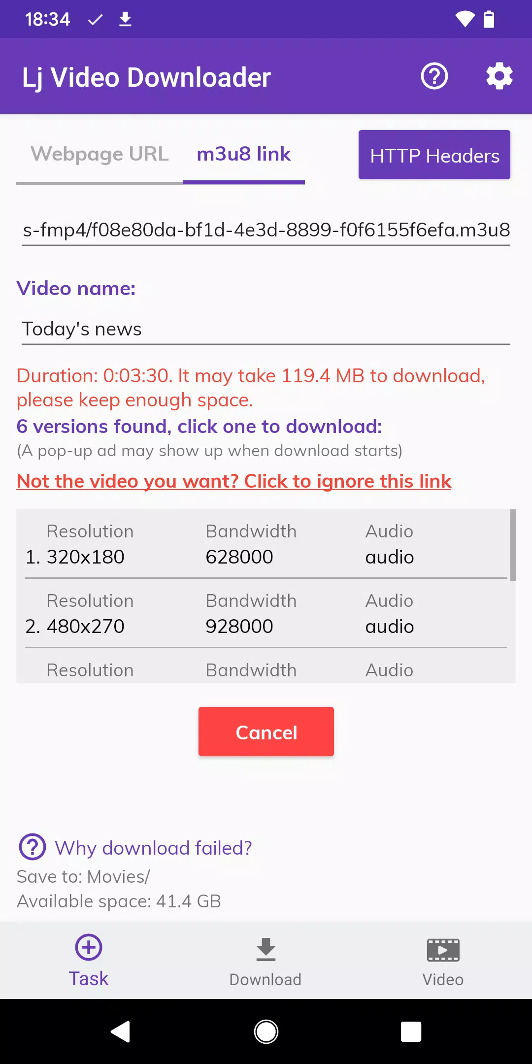 Lj Video Downloader (m3u8,mp4) Captura de tela 2