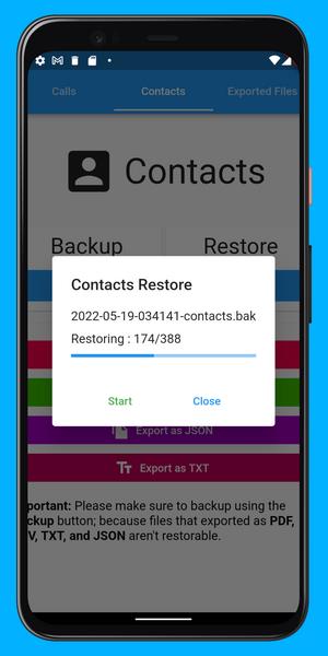 Call Log Backup,Restore & PDF Export Captura de tela 1