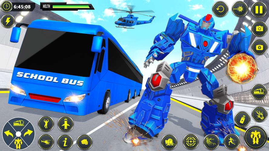School Bus Robot Car Game Ảnh chụp màn hình 2