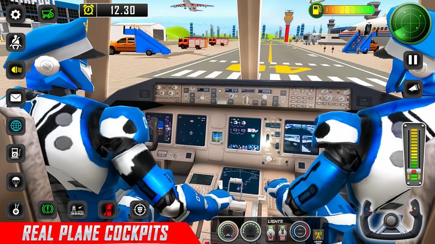 Robot Pilot Airplane Games 3D Ảnh chụp màn hình 1