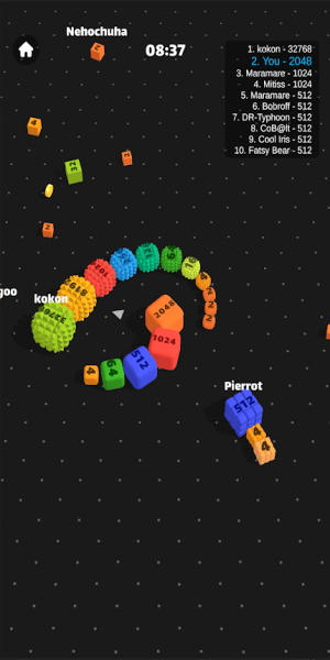 Snake Cube Arena: Merge 2048 Schermafbeelding 1